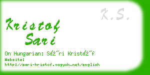 kristof sari business card